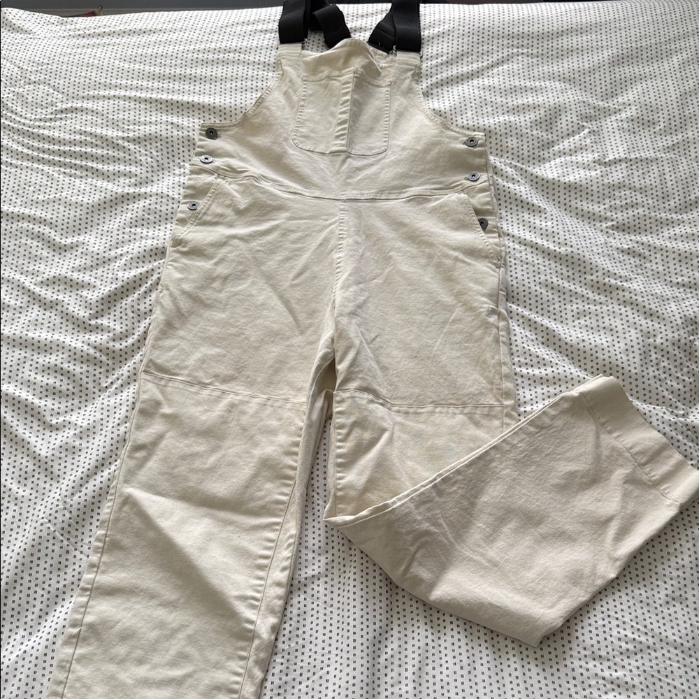 Stoic Cream Overalls with Black Straps